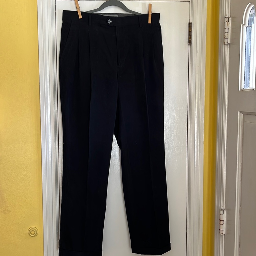 100% polyester black dress pants 34x32